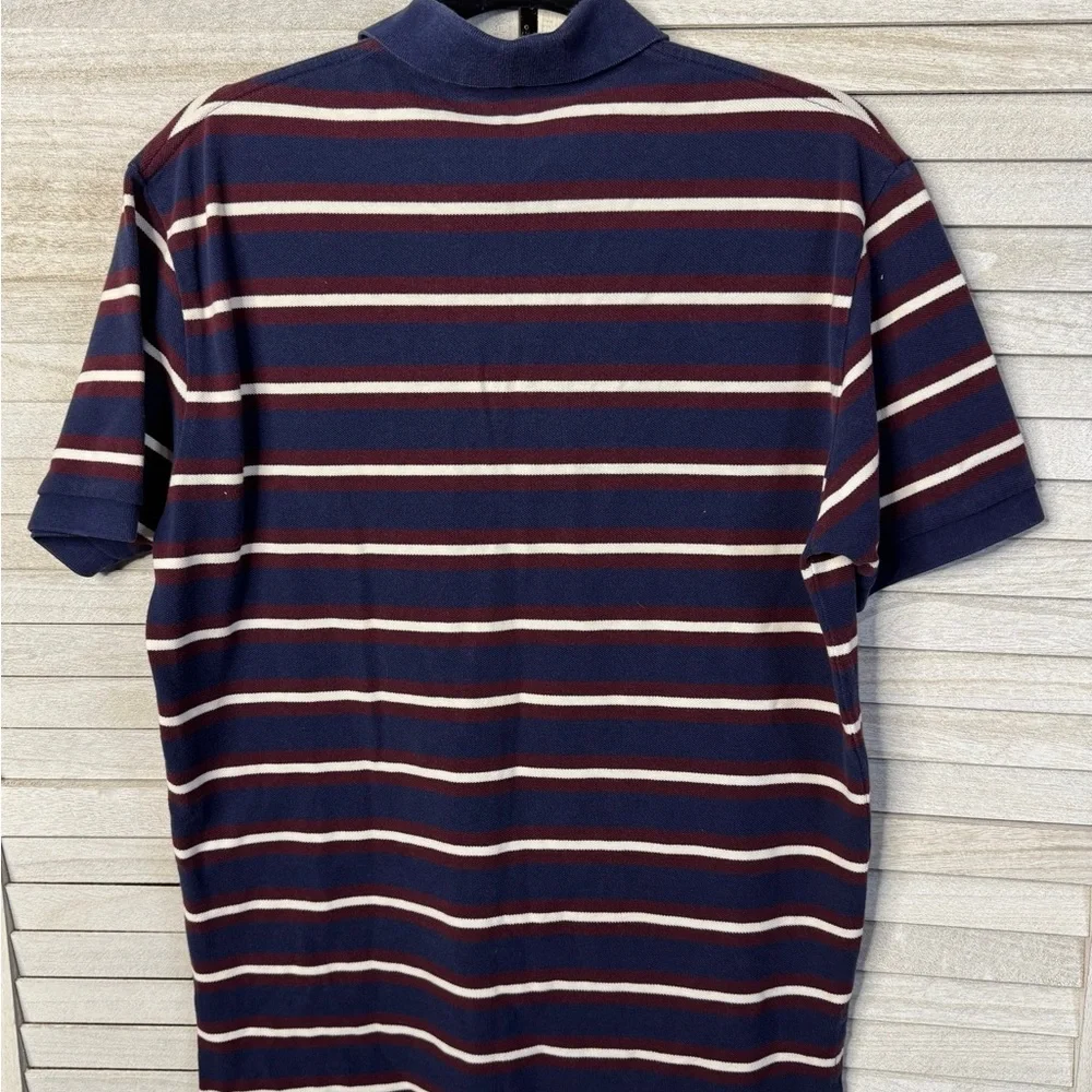 Polo by Ralph Lauren Men's Blue and Red Striped Polo. Medium. Great Condition.